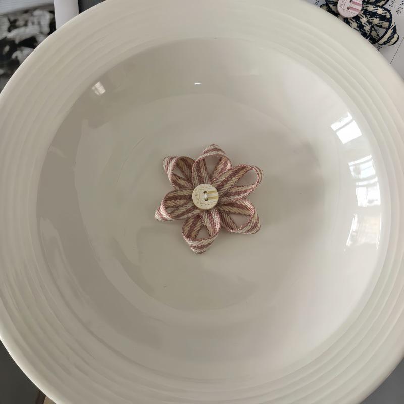 Korean Plaid Ribbon & Petal Button Accessories for Clothing, Shoes, Hats, Jewelry, Bags, DIY & Crafts