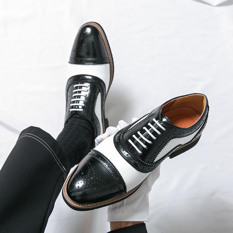 High Quality Brogues Shoes For Men British Men's Dress Formal Leather Shoes Wedding Business Leather Social Oxford Shoes Male for daily use