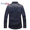 Cozy Up Denim Shirt Men Cotton Slim Long Sleeve Cowboy Shirt Stylish Wash Slim