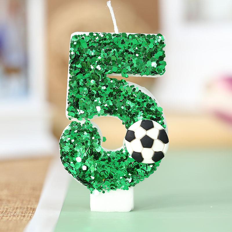 1PCS Number 0 1 2 3 4 5 6 7 8 9 Football Decoration Birthday Candle Boy Cake Things Candle Sparkles Children's Candles Surprises