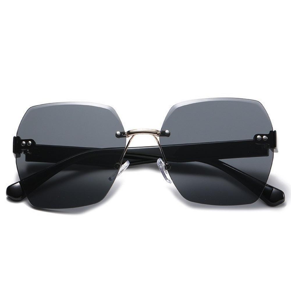 Women's Fashion Frameless Beach Gradient Sunglasses Original Brand UV400 Anti-glare Glasses