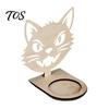Solid Wood Halloween Decor Wooden Candle Holder Ornaments, Decorative Cat/Pumpkin/ Ghost/Skull Projection DIY Decorations Stand, Creative Tabletop for