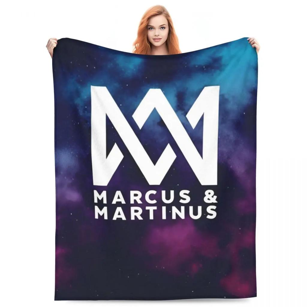 Marcus And Martinus Twin Boys Blanket MM Singer Soft Pattern Plush Throw Blanket For Bedroom Travel Flannel Bedspread Bed Cover