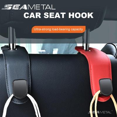 1PC Car Seat Back Hook Leather Metal Hook Hanger for Rear Row Passenger Luxury Car Interior Accessories