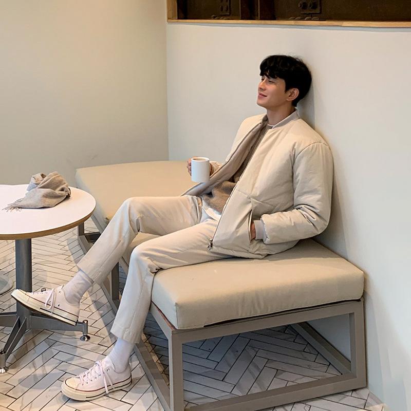 Kurze Baumwollwattierte Jacke für Herren im Winter, Verdickte Trendige Baumwollwattierte Jacke im Koreanischen Stil, Herbst- und Winterjacke, Enganliegende Baumwolljacke