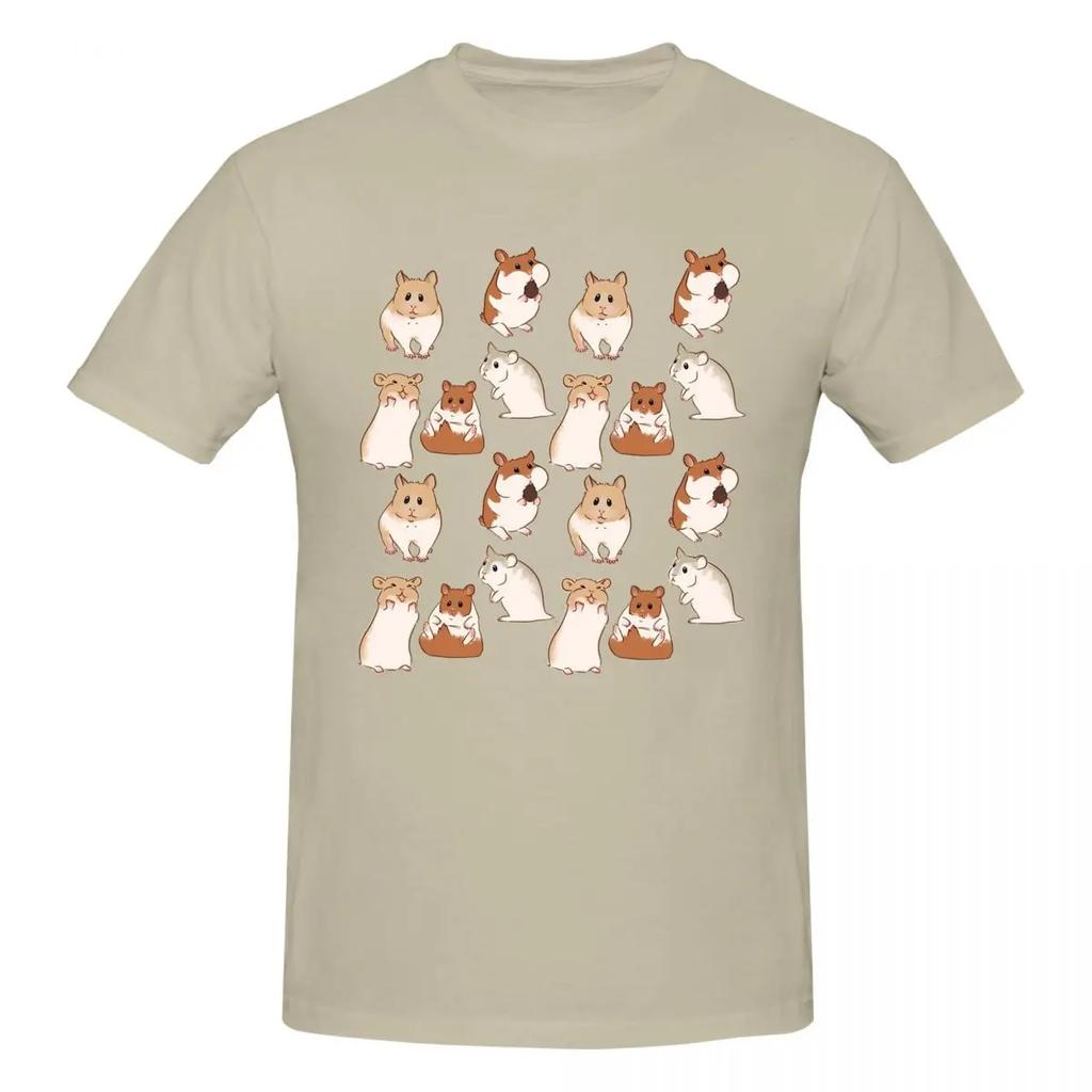100 Cotton Cute Hamster Pattern Tshirt Unisexs Classic Oversized T Shirt Unisex Oneck Summer Shirts Tops S6xl