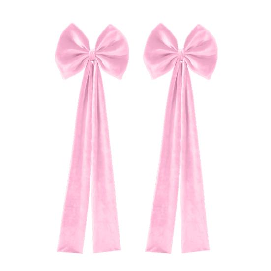 Christmas Chair Sashes Bows Large Velvet Chair Cover Back Tie Supplies for Christmas Banquet Home Wedding Event Holiday Party Decor