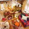 DIY Christmas Miniature Dollhouse Kit Xmas Mini 3D Wooden House Room Craft For Children's Day Birthday Gift Christmas Decoration