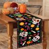 Linen Tablecover Skeleton Tablecloth Banquet Skull Table Runner  Halloween
