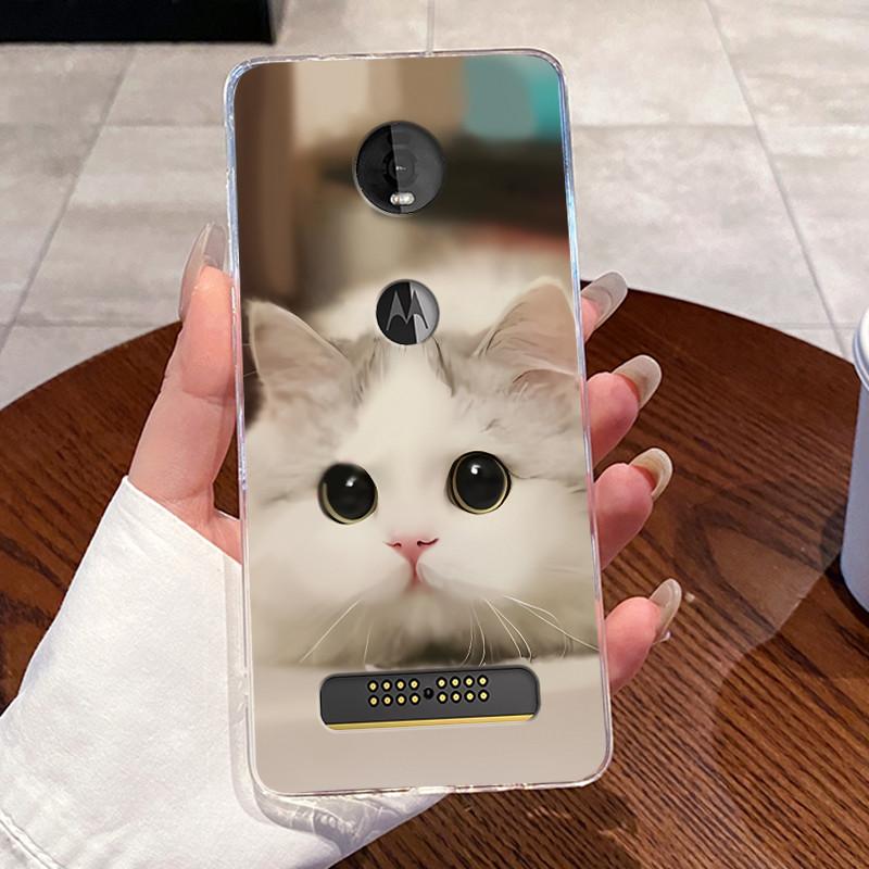 Hülle Für Motorola Moto Z4 Play Hülle Ästhetisch Mode Niedliche Katze Astronaut Weiches Silikon Schutzhülle Transparente Handyhülle