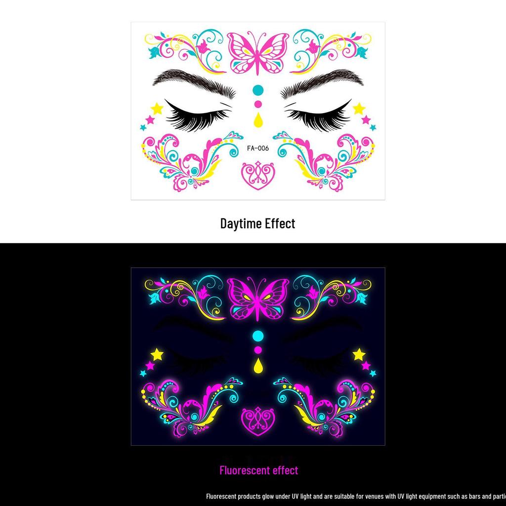 Creative Fluorescent Waterproof Full Arm and Face Tattoo Sticker