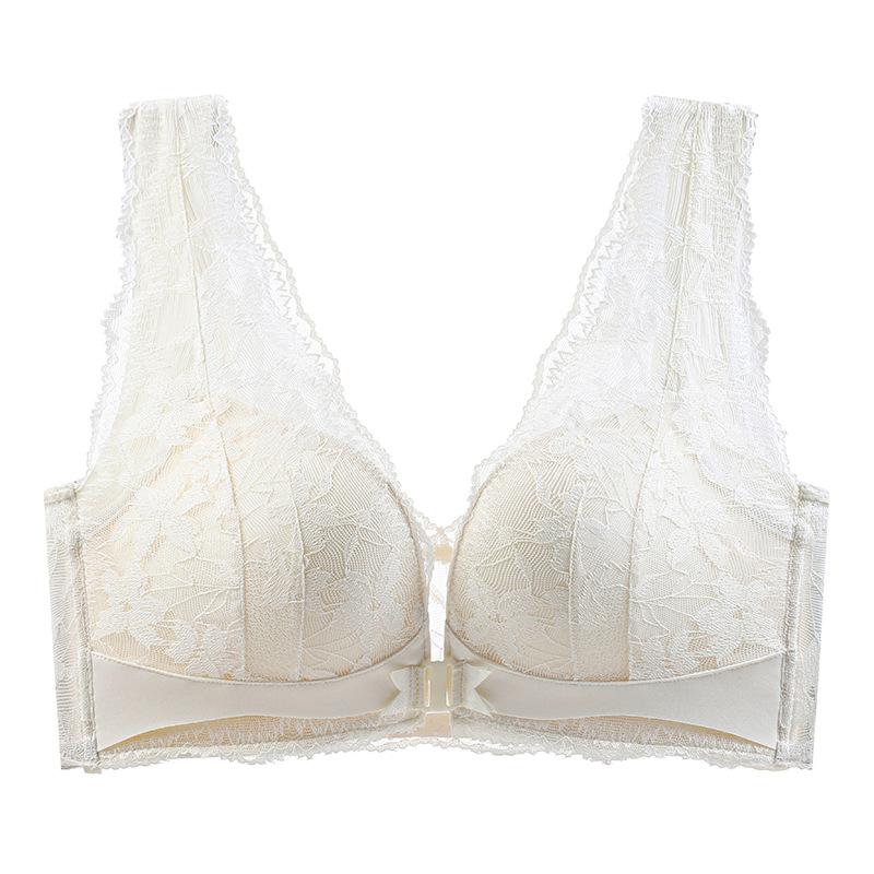 

Бюстгальтер с застежкой спереди для женщин, собирающий грудь, летний тонкий, коллекция нижнего белья, аксессуар бюстгальтер без косточек, красивый бюстгальтер для спины 38/85C белый