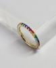 Bonbeau Rainbow Cubic Gold Guard Ring (Type A)