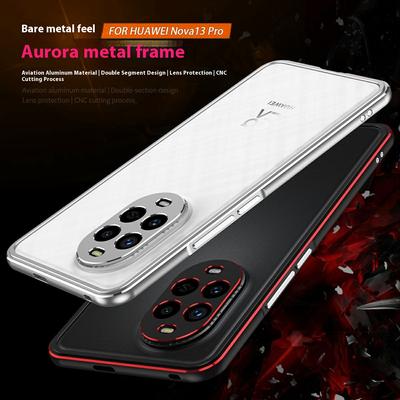 Para Huawei nova 13 Pro 5G Capa Bumper Estrutura de Metal Capa de Telefone com Protetor de Lente da Câmera