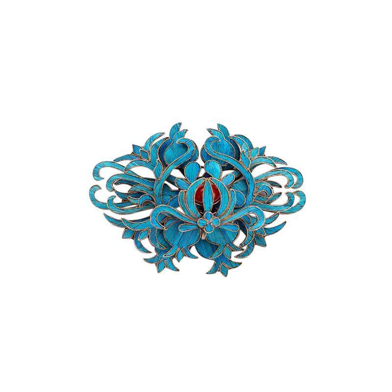 Cloisonné Eisvogel Feder Brosche - Retro Chinesischer Stil Cheongsam Korsage, Hochwertiger Schmuck für Damen