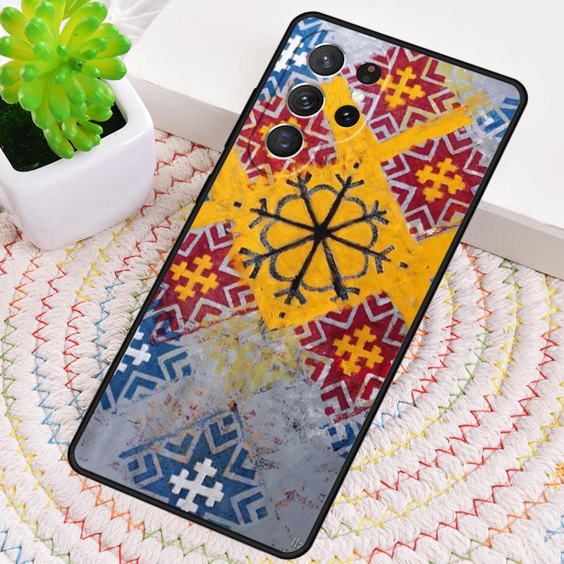 Latvian Ethnic Sun Tree Luxury Silicone Phone Case For Samsung Galaxy note 10 pro S26 S25 S24 S23 S22 S21 Plus Ultra Capa Cover