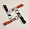 Light luxury high-end fur car keychain personalized couple keychain pendant + leather lanyard laser LOGO