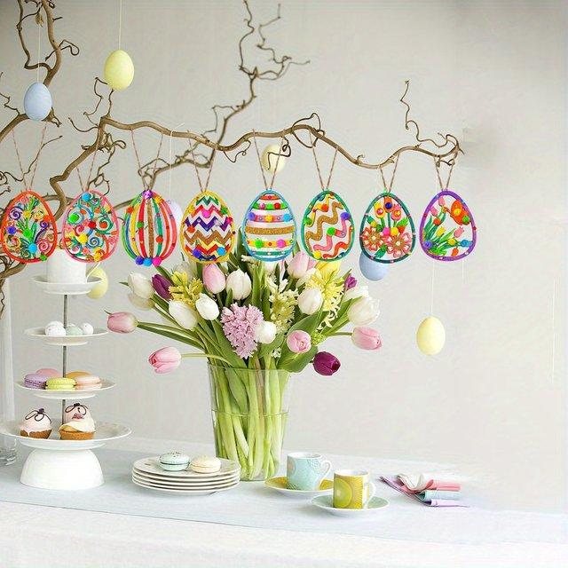 40 Pieces Wooden Easter Eggs for DIY Crafts Painting And Home Decoration Perfect Easter Holiday Decorations And Craft Supplies