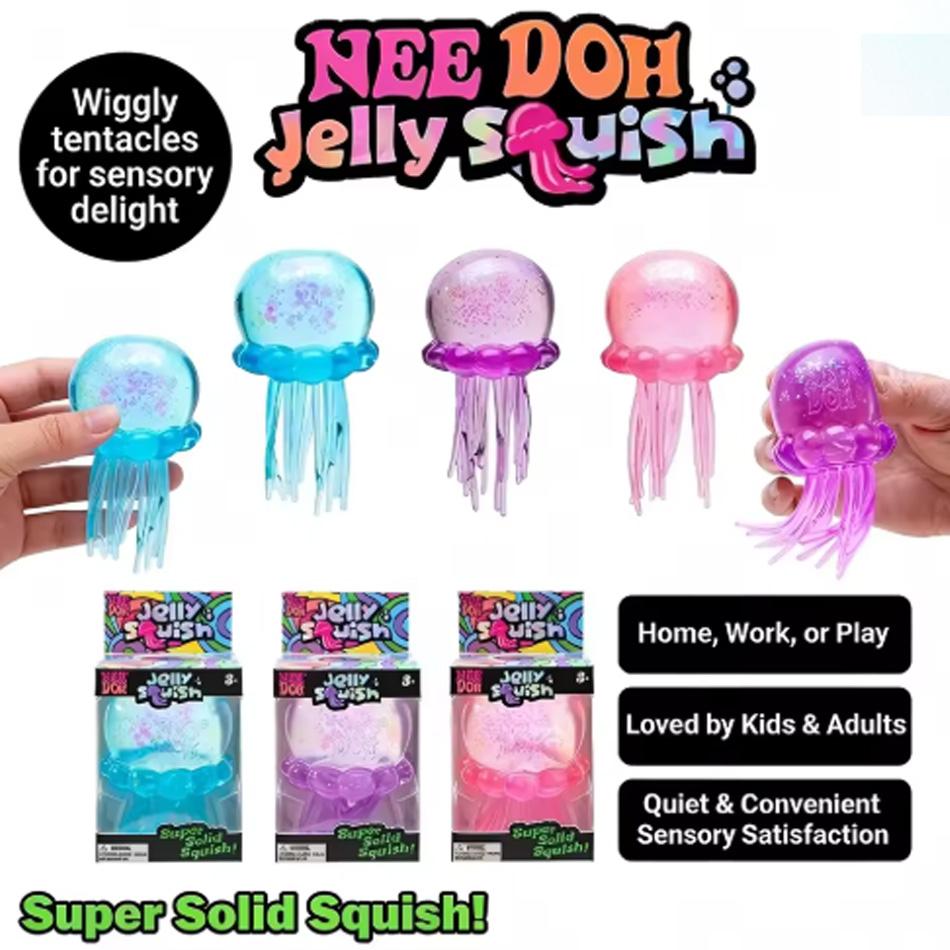 Colorful Octopus Jellyfish-Shaped Sensory Stress Relief Toy New "Nee-Doh" For Anxiety Relief And Focus Improvement