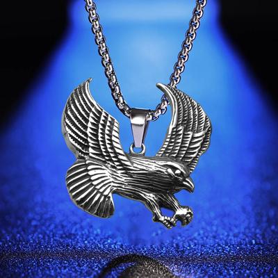 New Minimalist and Versatile Eagle Pendant Punk Necklace Retro Trendy Men's Necklace Accessory ,A Gift for My Boyfriend