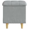 Storage Ottoman In Light Grey 40 X 40 X 45 Cm Fabric