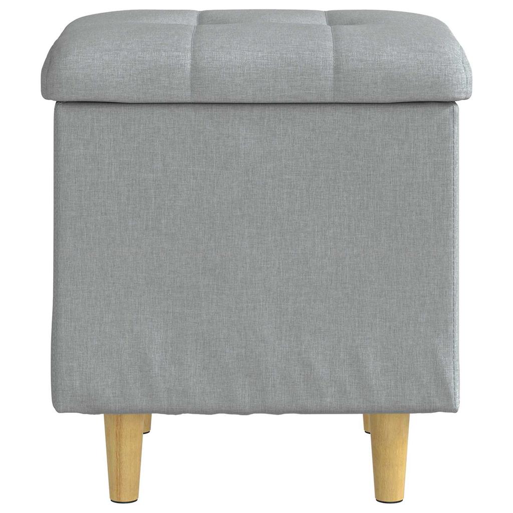 Storage Ottoman In Light Grey 40 X 40 X 45 Cm Fabric