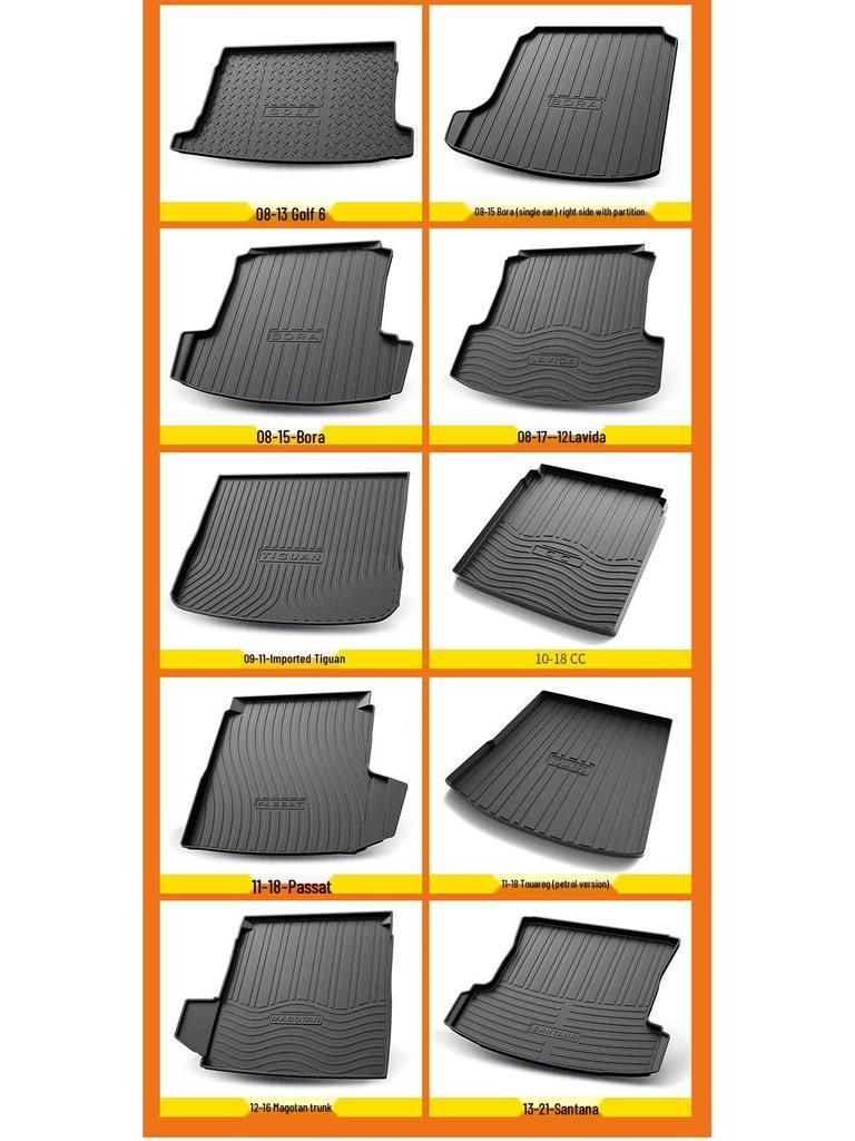 Volkswagen Rear Trunk Mat for CC, Golf, Bora, Lavida Plus, Lamando, and T-Roc