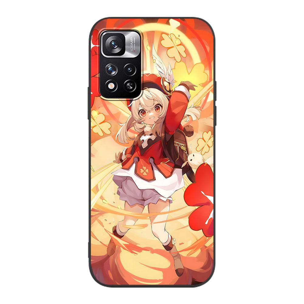 Klee Genshin Impact Case for Xiaomi Redmi 10A 10C 9C 12C 9A 9i 10 12 9 Prime 9T K40 Pro Black Soft TPU Mobile Phone Bag Cover