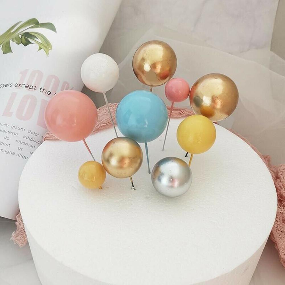 20x Golden Ball-Cake Topper Birthday Party Cupcake Topper For Cake Decor DIY