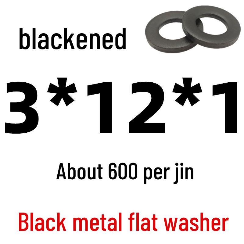 Thickened Black Iron Flat Washer for Screws, Non-standard Round Design