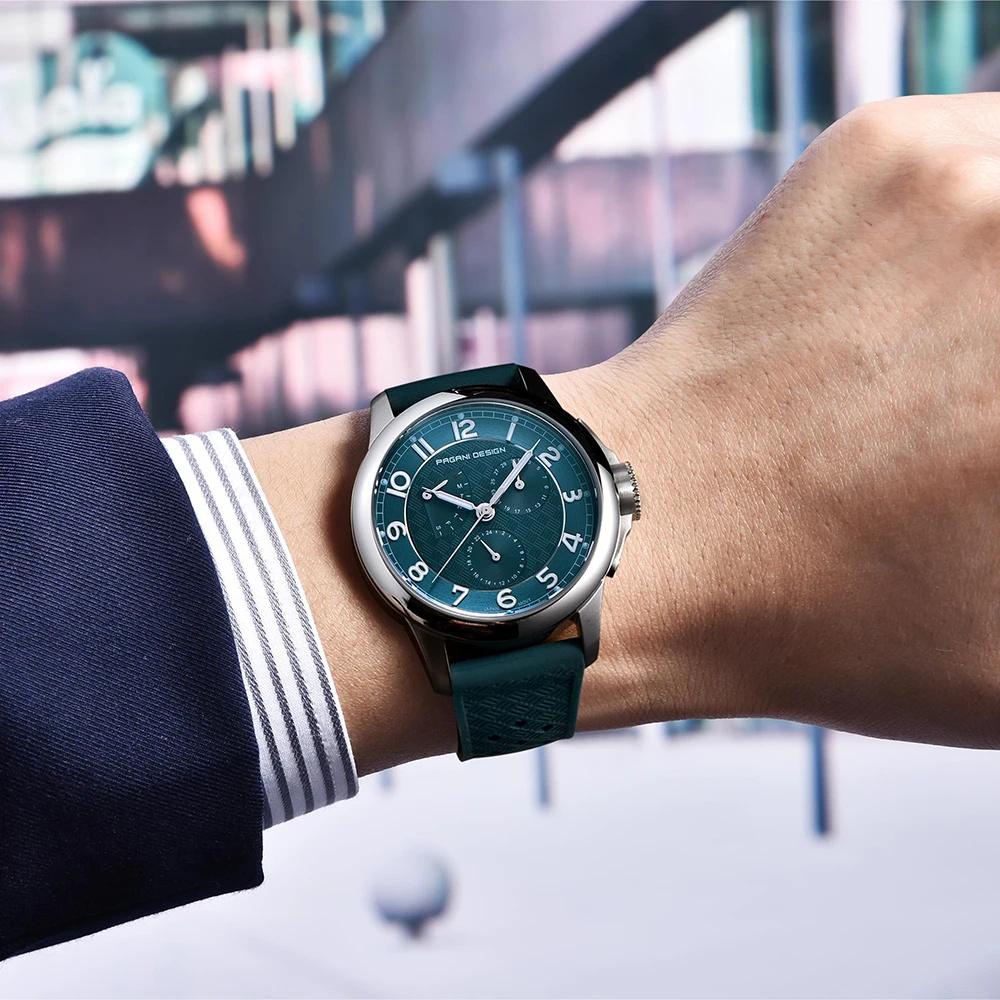 Pagani Design Man Watch 40mm Japan TMI VH88 Movt Sapphire Crystal Calendar 24 Hours 100M Waterproof Quartz Wristwatch Reloj Homb