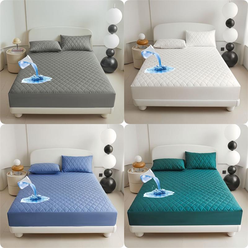 Waterproof Cotton Thick Mattress Cover Protector Breathable Adjustable Bed Cover Thicken Mattress Cover Protector Non-Slip Bed