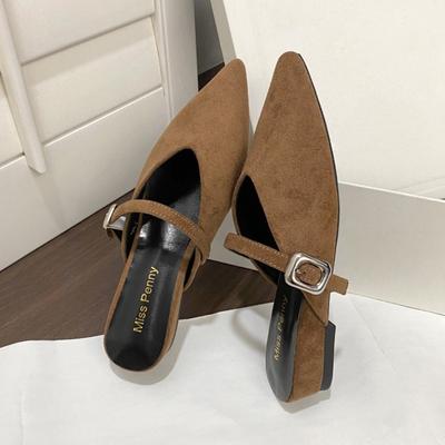 2026 Primăvară Designer Mules Femei Papuci Elegante Toc Gros Platforme Petrecere Stil Stradă Confort Doamne Acoperă Degetele Pantofi Slip-On