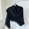 High Quality Winter Triangle Shawl Versatile Tassel Knitted Shawl Wraps Thickned Cold Proof Blanket Scarf for Women