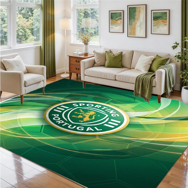 Sporting CP FC Design Crystal Velvet Rug Soft Decorative Mat for Bedroom Entrance