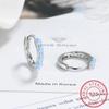 Round Natural Colorful Moonstone 925 Sterling Silver Hoop Earrings for Woman Gemstone Fine Jewelry Huggies Wedding Party Gift