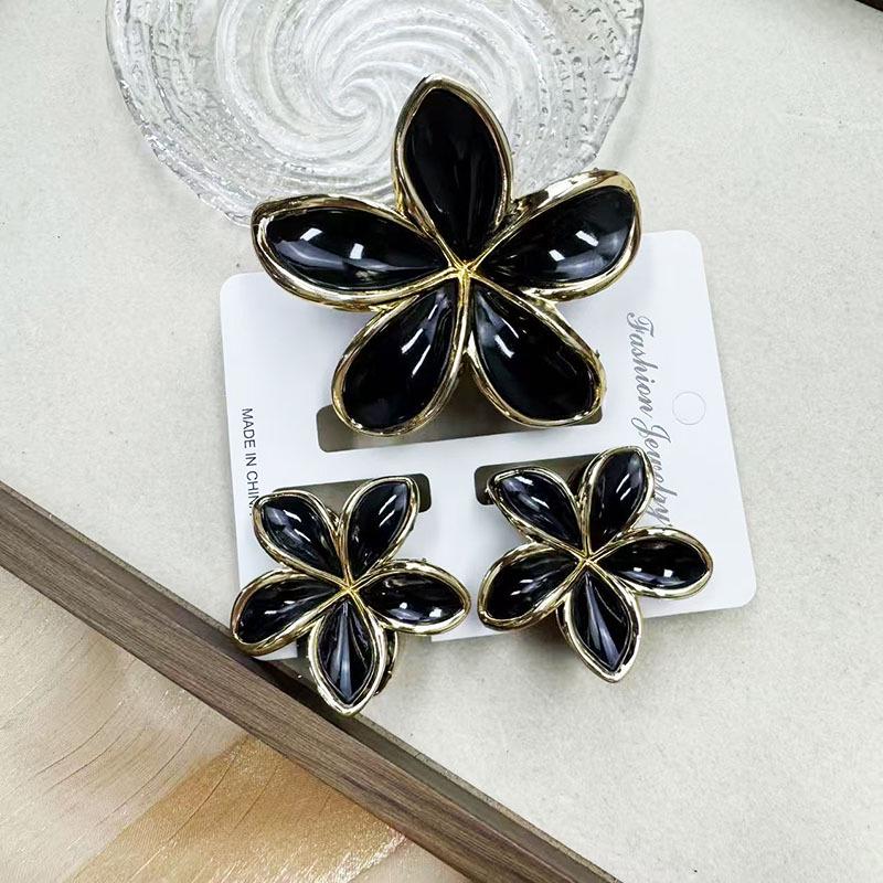 Set di pinze per capelli a forma di frangipani: Accessori per Capelli Floreali in Finto Marmo per Vacanze alla Moda
