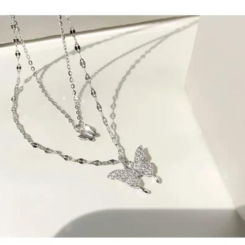 2026 Fashion 925 Silver Plating Butterfly Pendant Necklace Jewelry