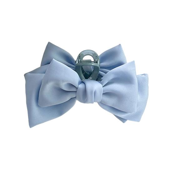 

Women Hair Claw Satin Bow Decor Anti-Slip Design Hair Clip Back Head Shark Hair Claw Holiday Travel Beach Hair Accessory синій