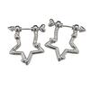 1 Pair Stylish Studs Earrings Hollow Ear Studs Star Shape Multifuntional Ear Jewelry Party Accessories Alloy Texture