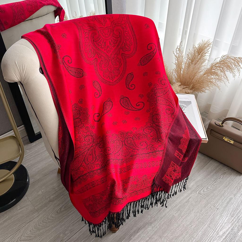 New Cashew Print Autumn and Winter Double-sided Imitation Cashmere Scarf Winter Warm Shawl Women