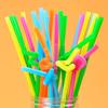 WS Disposable Colored Bent Drinking Straws, 5000-Count