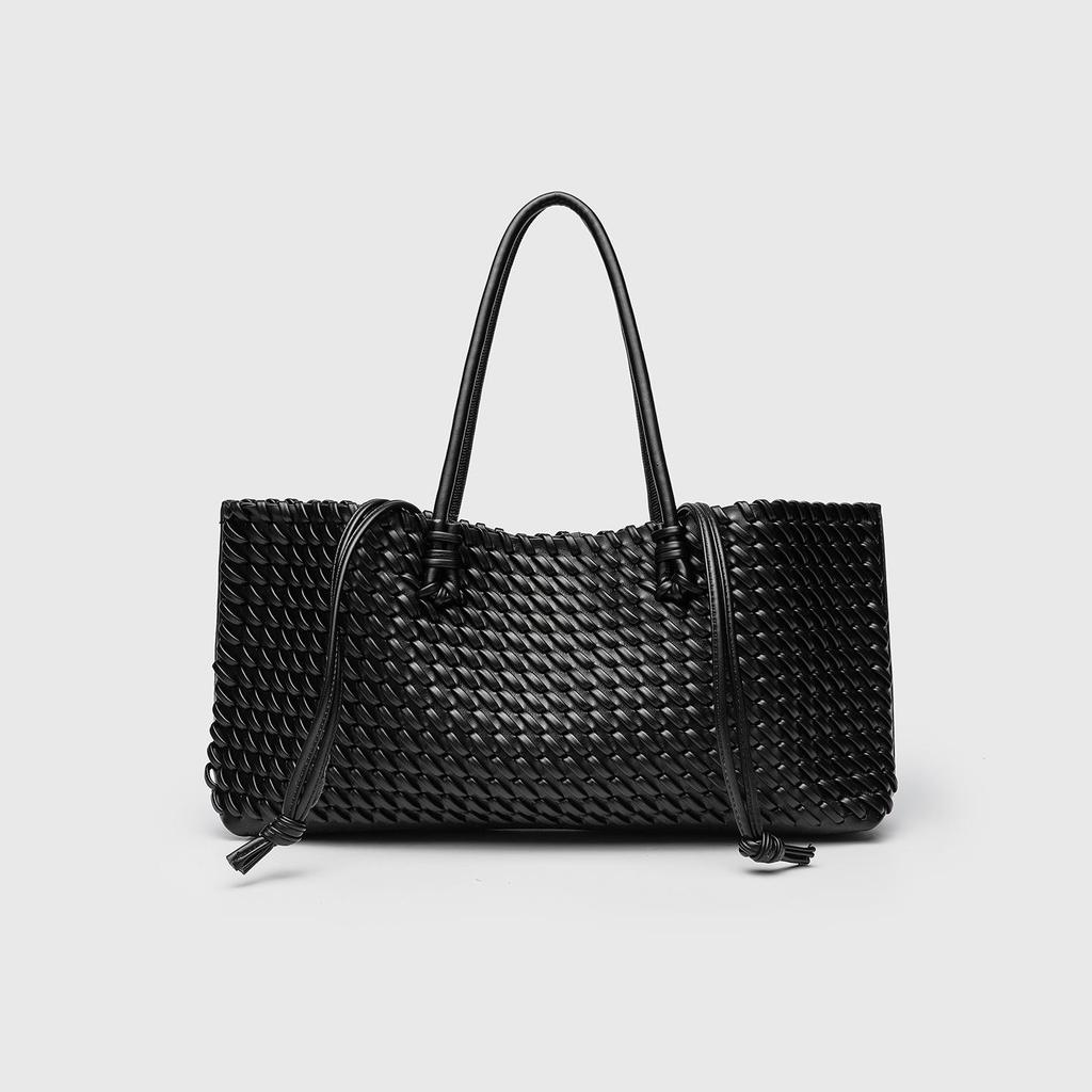 Za 2025 Women's High-End Woven Tote Bag: Fashionable Large-Capacity Handbag & Shoulder Shopping Bag