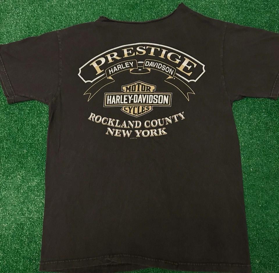 

Vintage 90s Y2K Harley Davidson Logo New York 1999 Shirt Mens Size Large Biker 4XL
