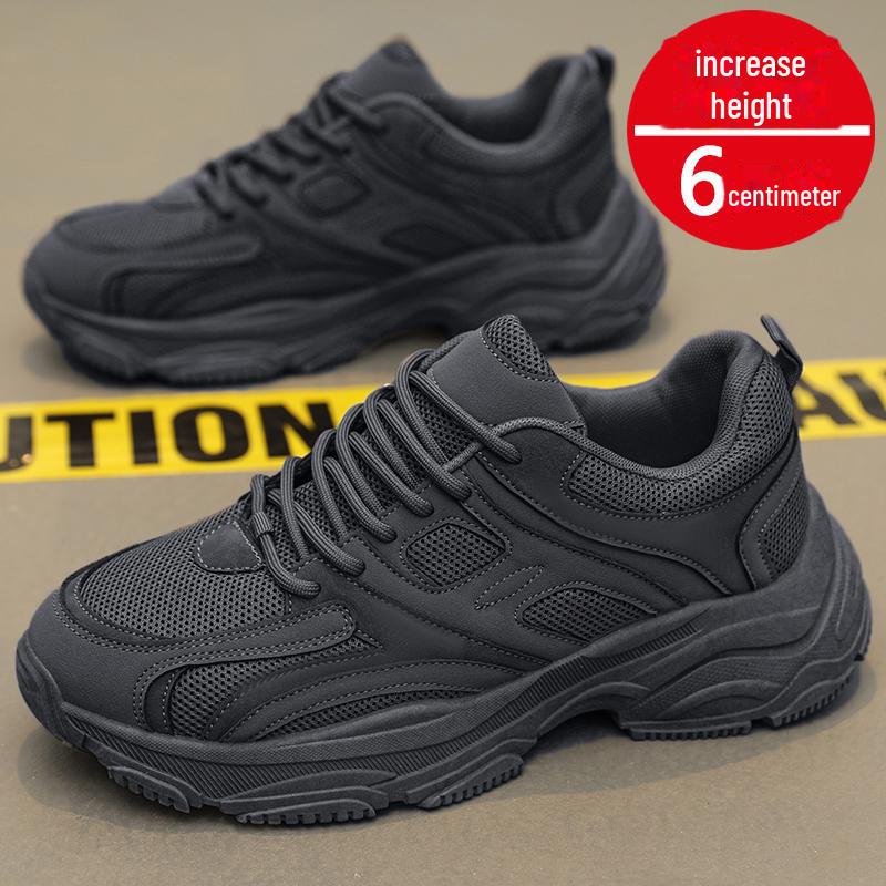 Men's Black Safety Shoes - Summer 2024: Durable, Trendy, Thick-Soled Construction and Sports Wear