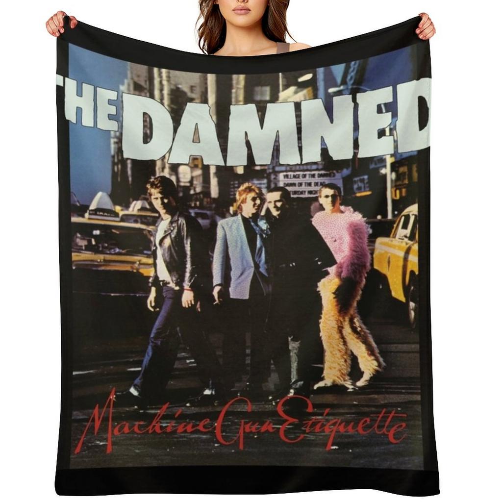 The Damned Machine Gun Etiquette 2 Throw Blanket Hairys Decoratives Warm Large Blankets