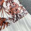 Women Fashion Knitting Sweater Patchwork Chiffon Dress Summer Short Sleeve Casual Floral Print Pleated Vacation Holiday Midi Sundress