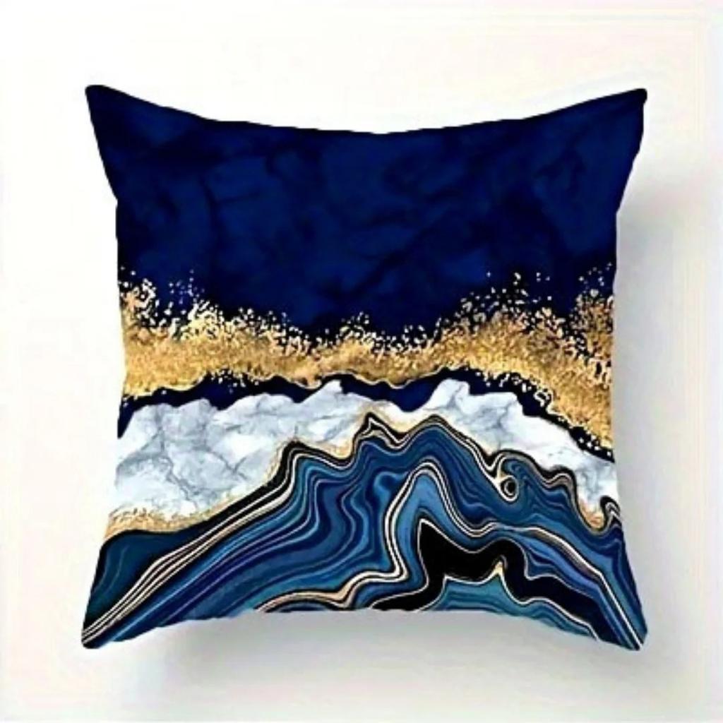 Marble  Gold Wave Pattern Pillow Covers Pattern Cushion Cover Suitable For Sofa Bedroom Car Pillow Cover