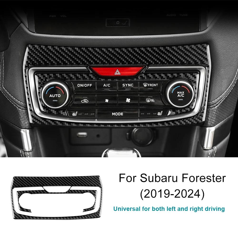 For Subaru Forester      2024 Car Central AC Panel Frame Real Soft Carbon Fiber Trim Sticker RHD LHD
