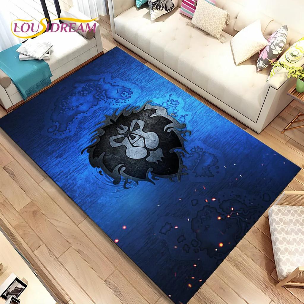 World of Warcraft, WOW, Game Gamer-Bereichsteppich, Teppichteppich für Wohnzimmer, Schlafzimmer, Sofa, Fußmatte, Dekoration, rutschfeste Kinder-Bodenmatte, 3D